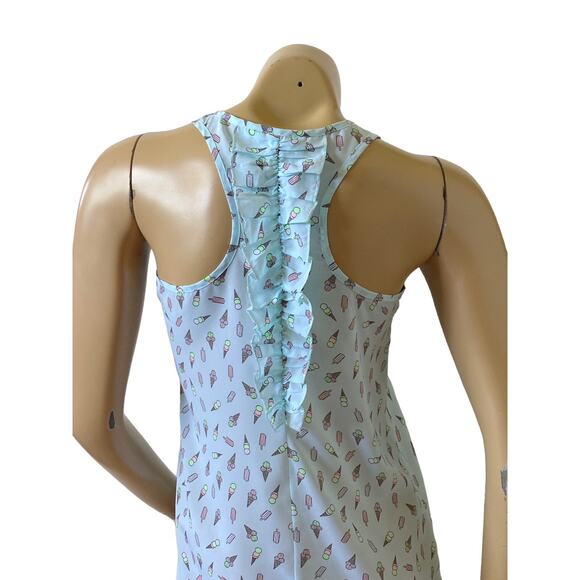 CANDIES Womens Size XS Sleeveless Ruffled Ice Cream Cone Print Tank Top Shirt - Picture 6 of 9